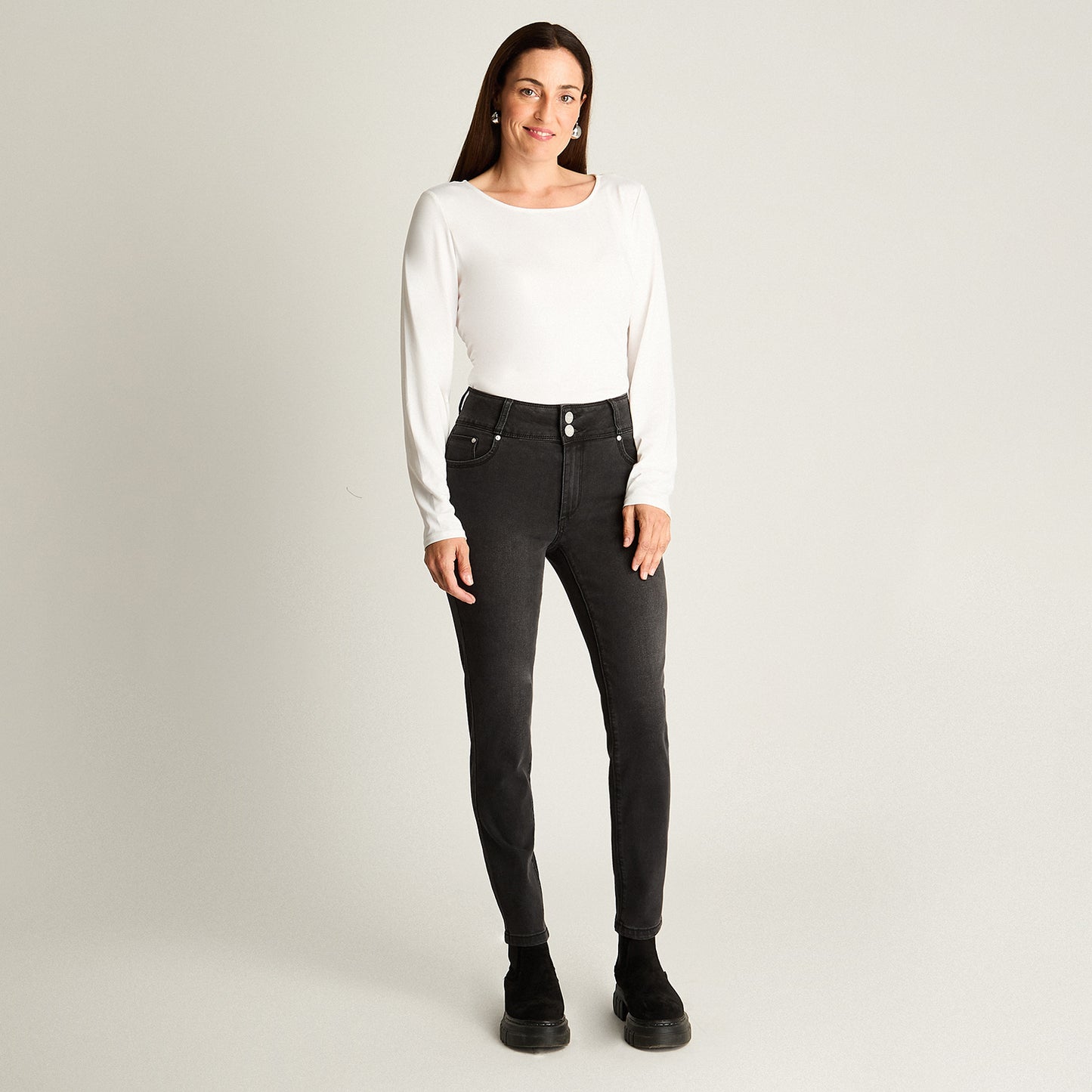 Jeans Gris Oscuro Slim - Lorenzo di Pontti