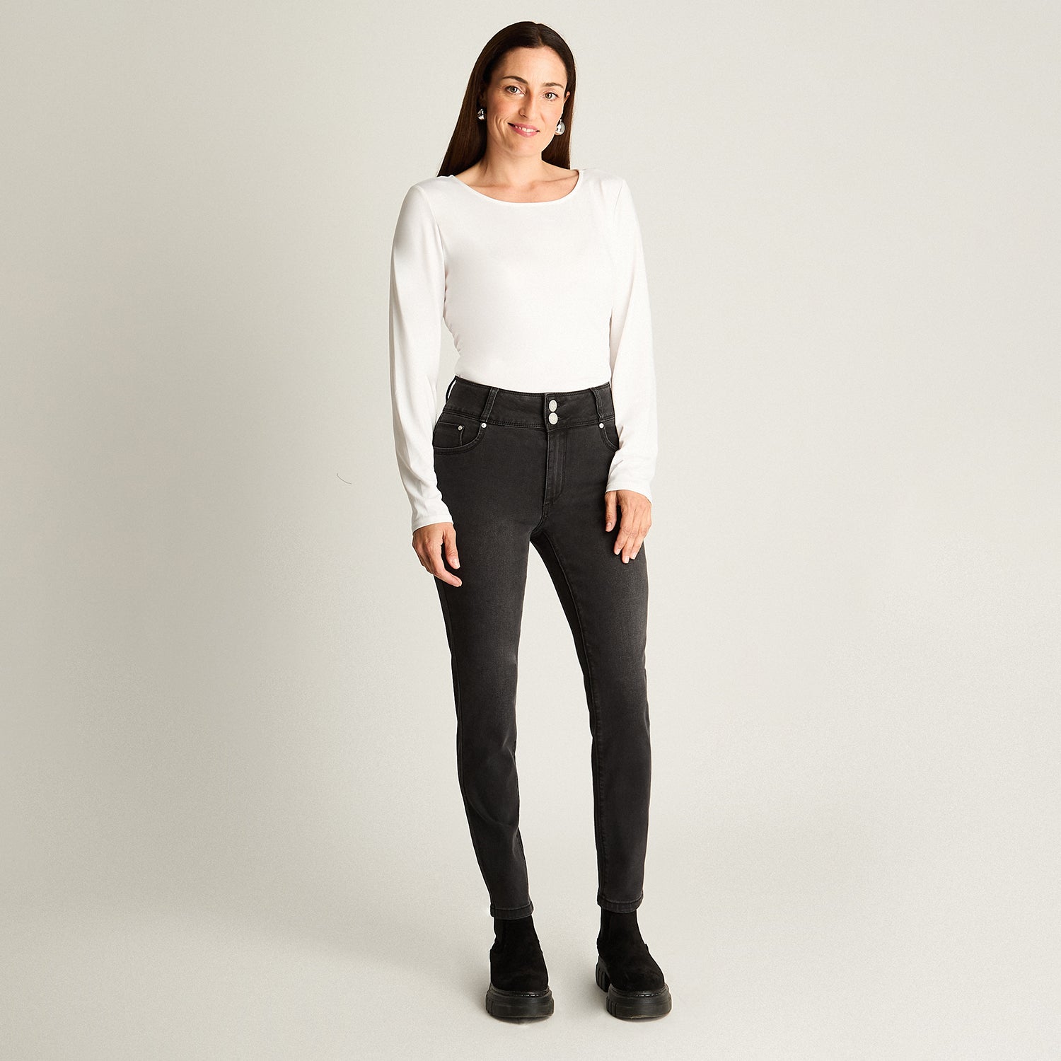 Jeans Gris Oscuro Slim - Lorenzo di Pontti
