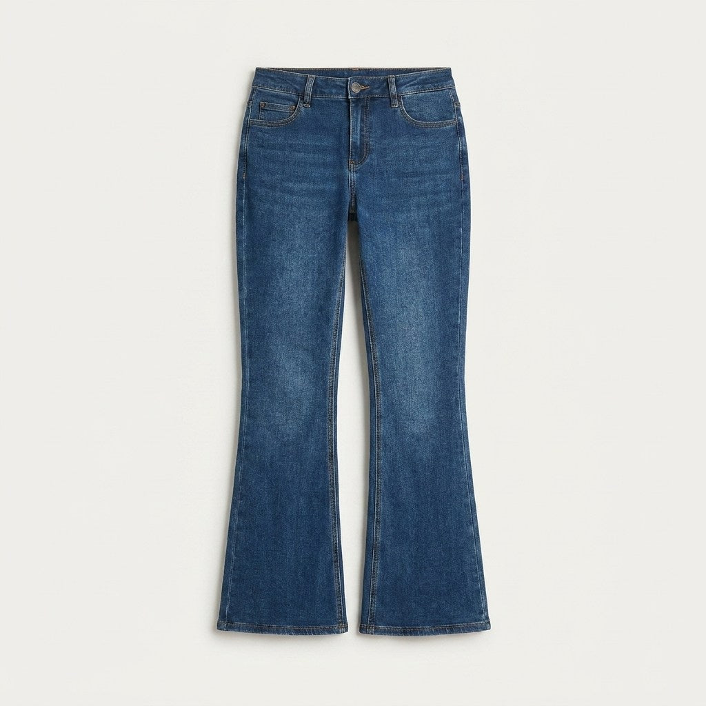 Jeans Azul Medio Flare en plano