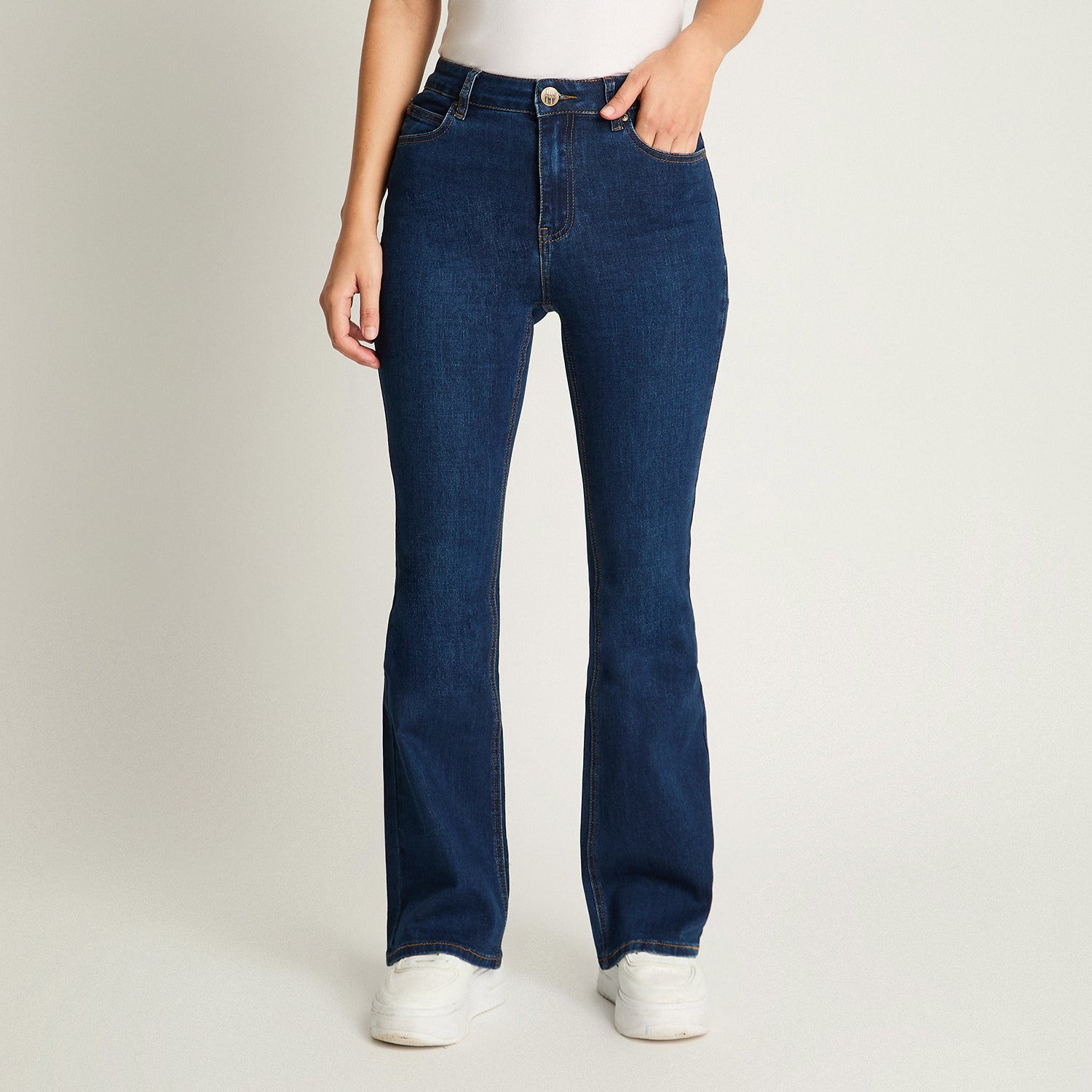 Jeans 5 Bolsillos Flare Azul Marino Weekend