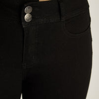 Jeans Negro Elasticidad Media Sin Forro Calce Normal Tela Denim