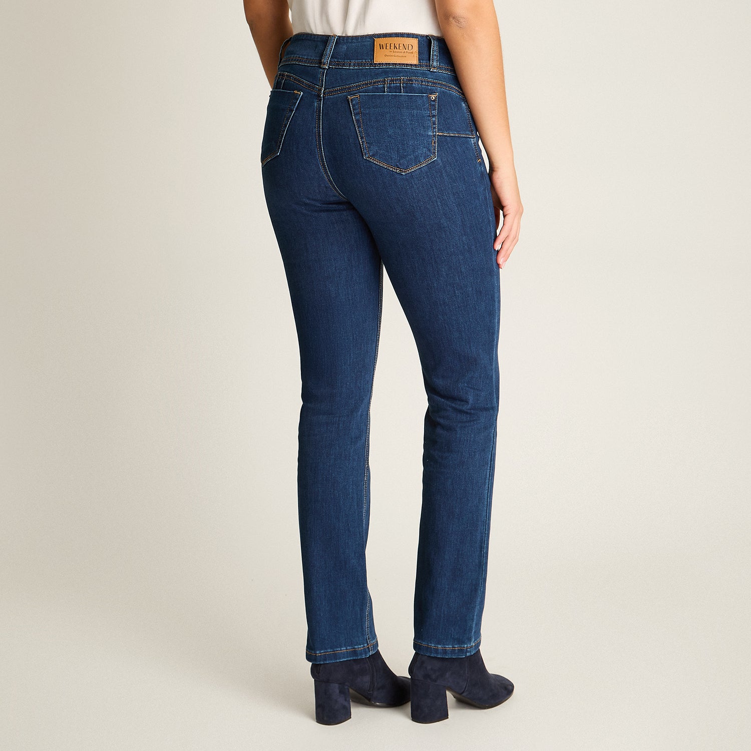 Jeans Blue Medio Elasticidad Media Sin Forro Calce Normal Tela Denim