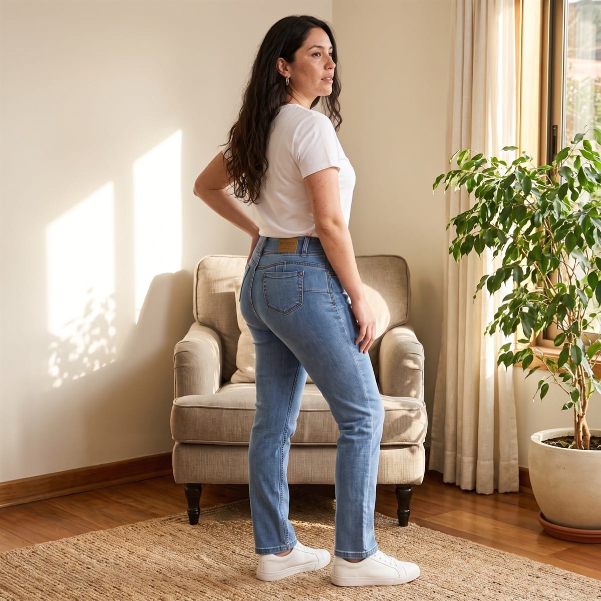 Jeans Recto Push Up Celeste lifestyle