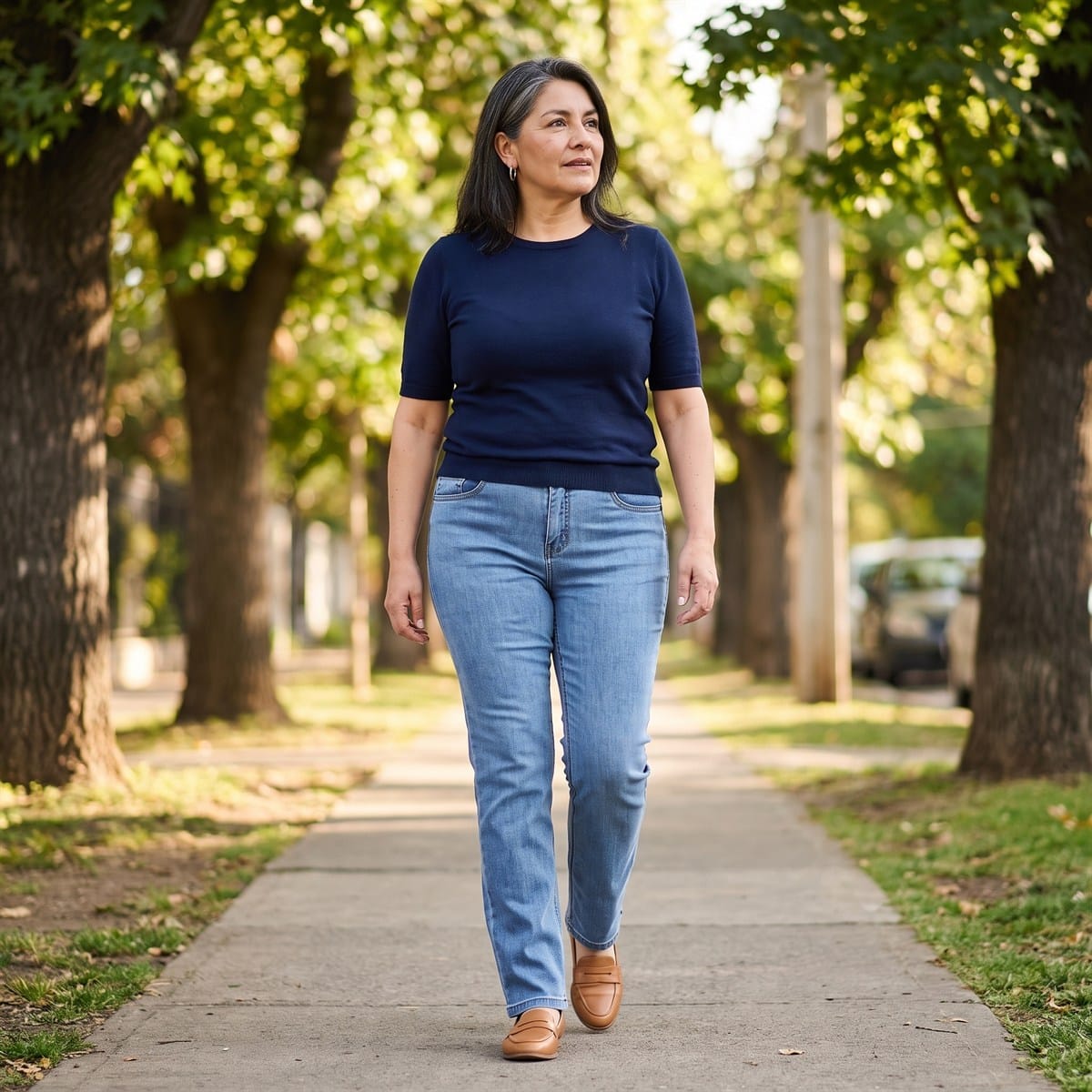 Jeans Recto Push Up Celeste lifestyle