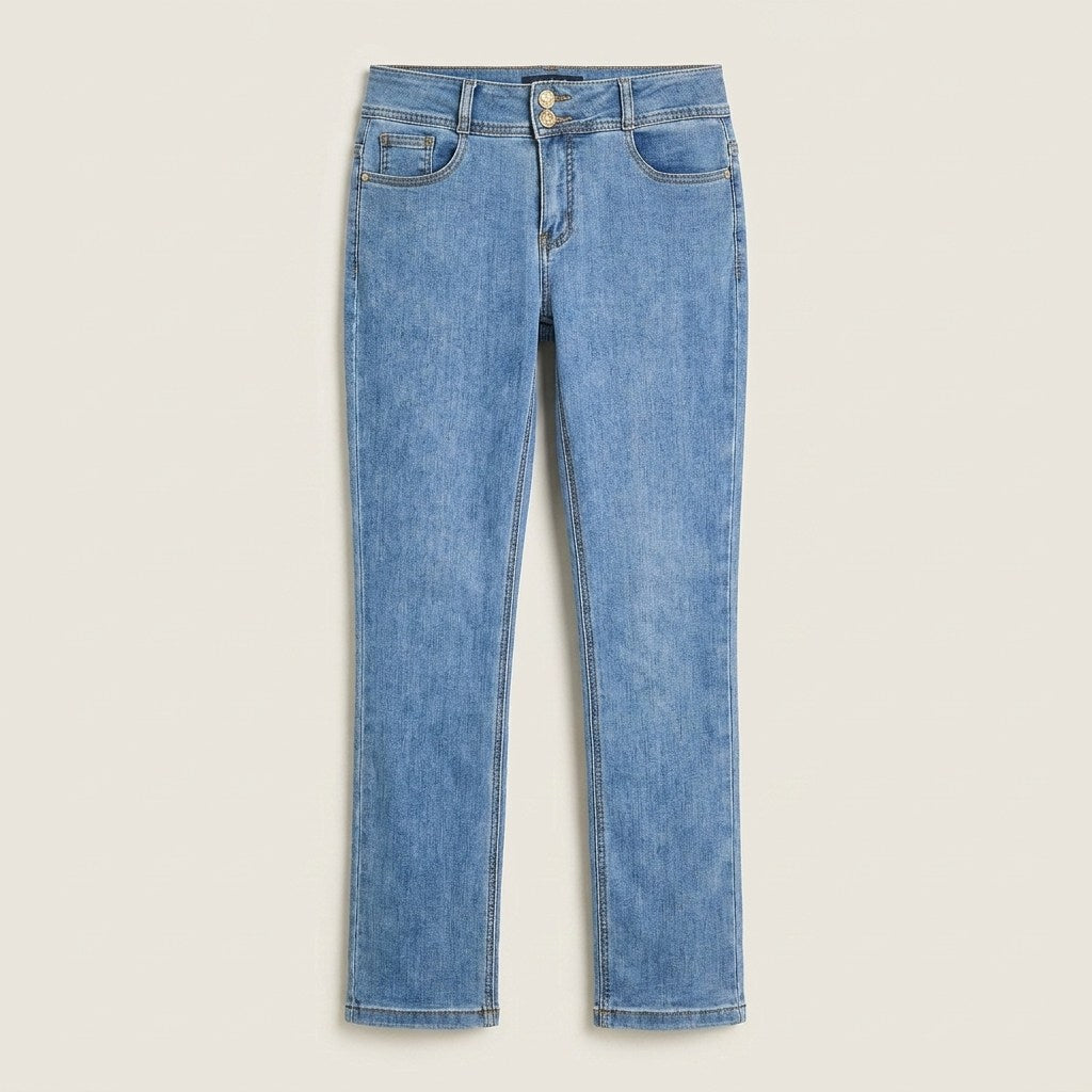 Jeans Recto Push Up Celeste en plano