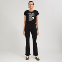 Jeans Flare 5 Bolsillos Negro