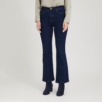 Jeans Flare 5 Bolsillos Azul Oscuro