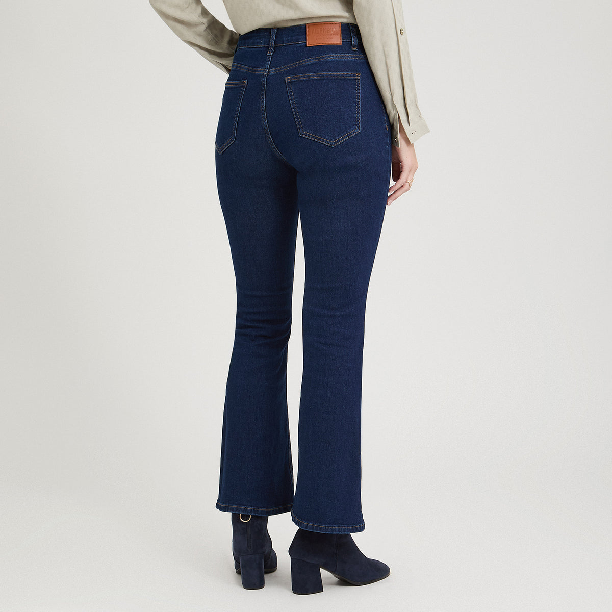 Jeans Flare 5 Bolsillos Azul Oscuro