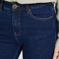 Jeans Flare 5 Bolsillos Azul Oscuro