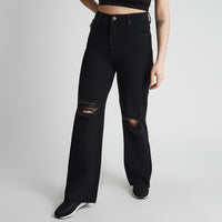 Jeans Negro 5 bolsillos destroyed - Lorenzo di Pontti