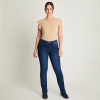 Jeans Recto 1 Boton Azul Curvi