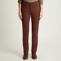 Jeans Recto Color 5 Bolsillos Terracota Curvi