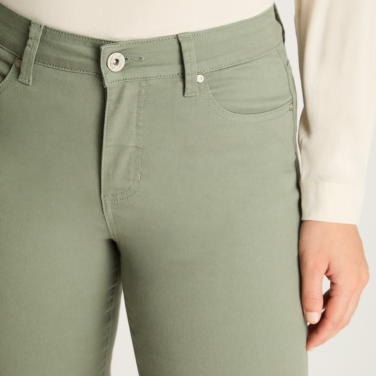 Jeans Recto Color 5 Bolsillos Verde Curvi