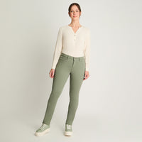 Jeans Recto Color 5 Bolsillos Verde Curvi