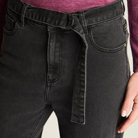 Pantalón Wide Leg Con Cinturón Gris Oscuro