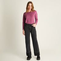 Pantalón Wide Leg Con Cinturón Gris Oscuro