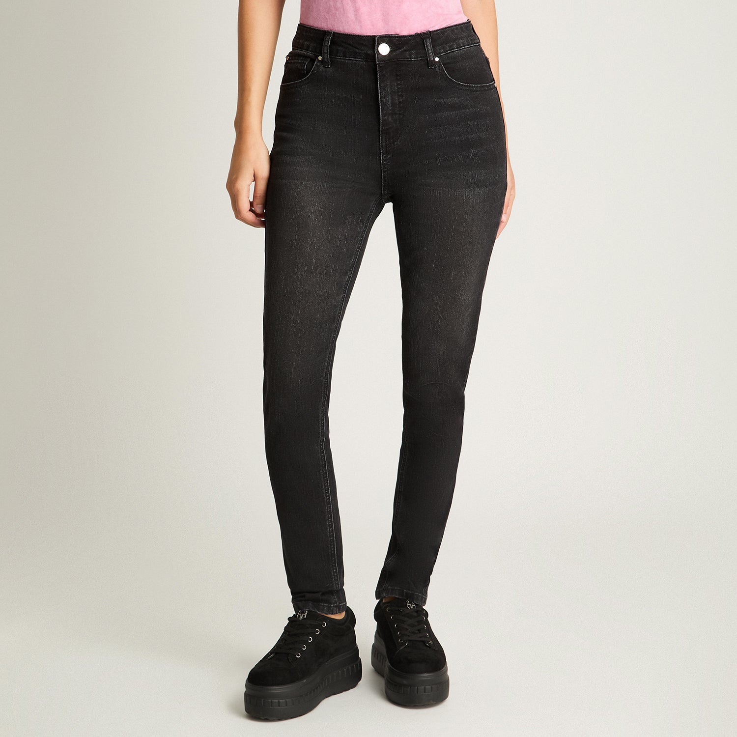 Jeans Skinny Negro Acuarela