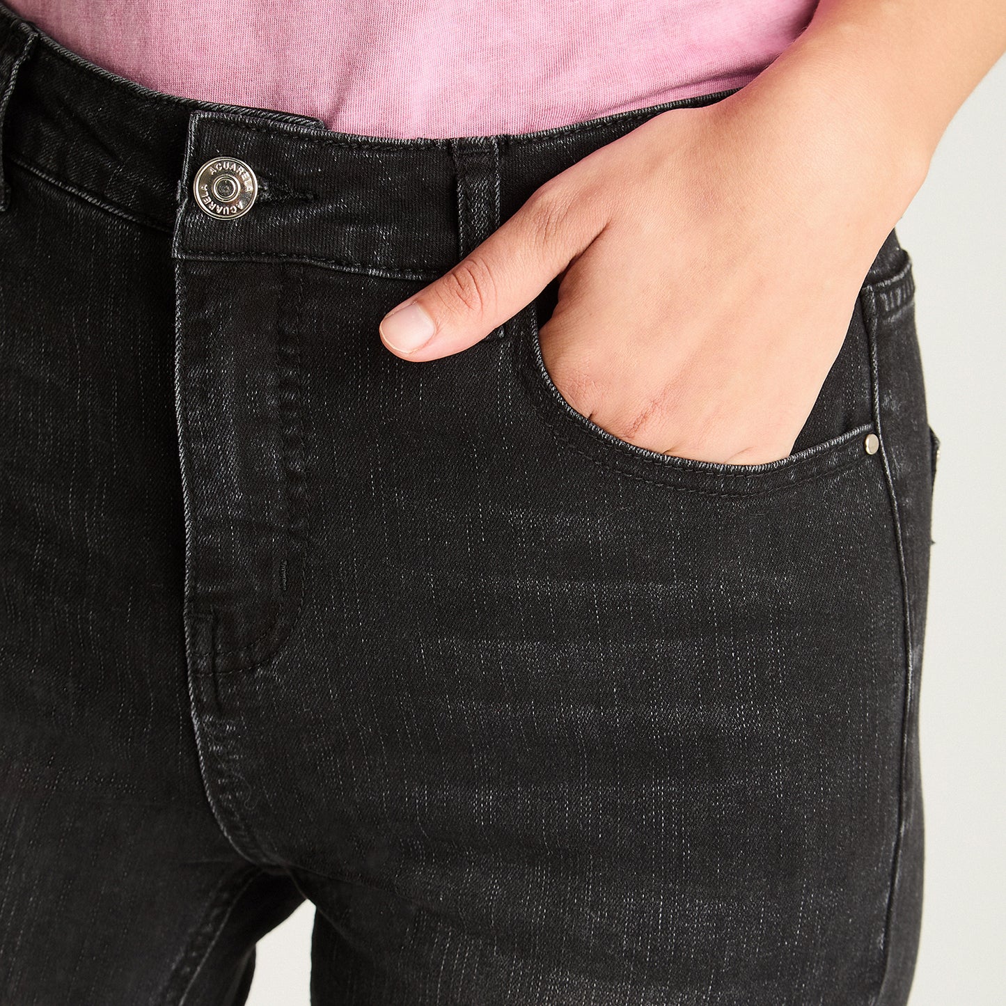 Jeans Skinny Negro Acuarela
