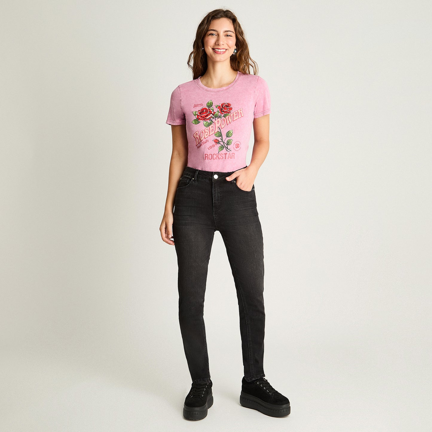Jeans Skinny Negro Acuarela