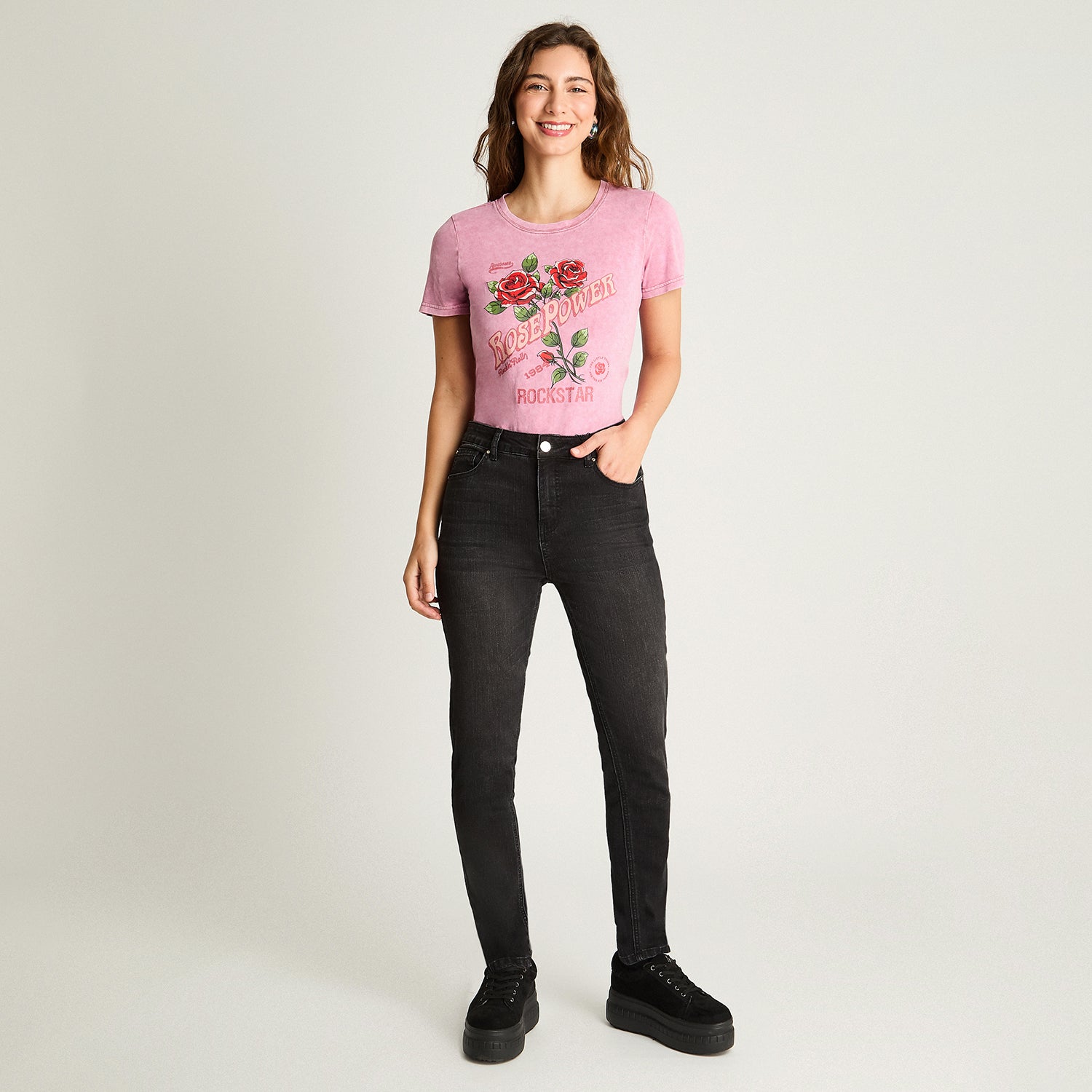 Jeans Skinny Negro Acuarela