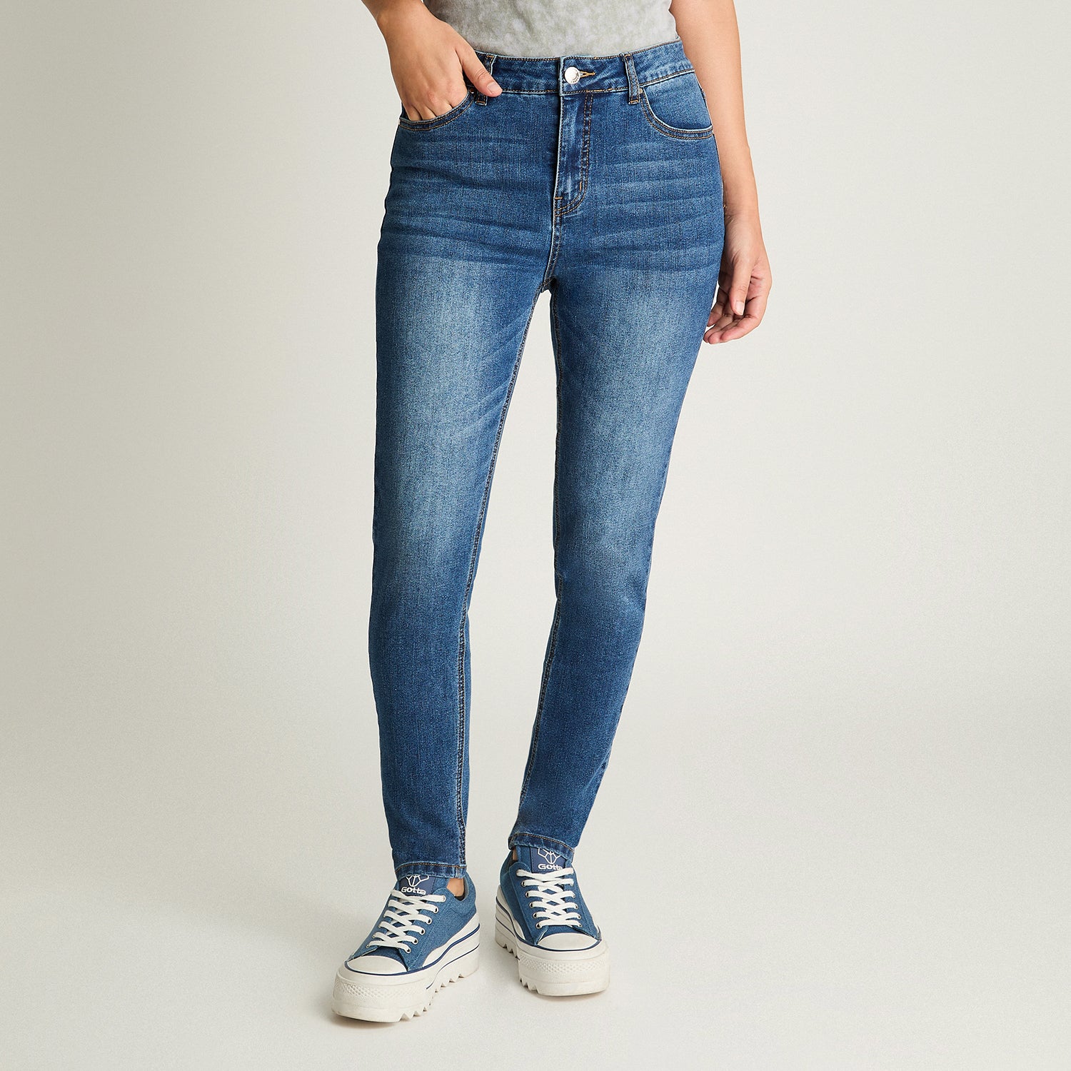 Jeans Skinny Azul Acuarela