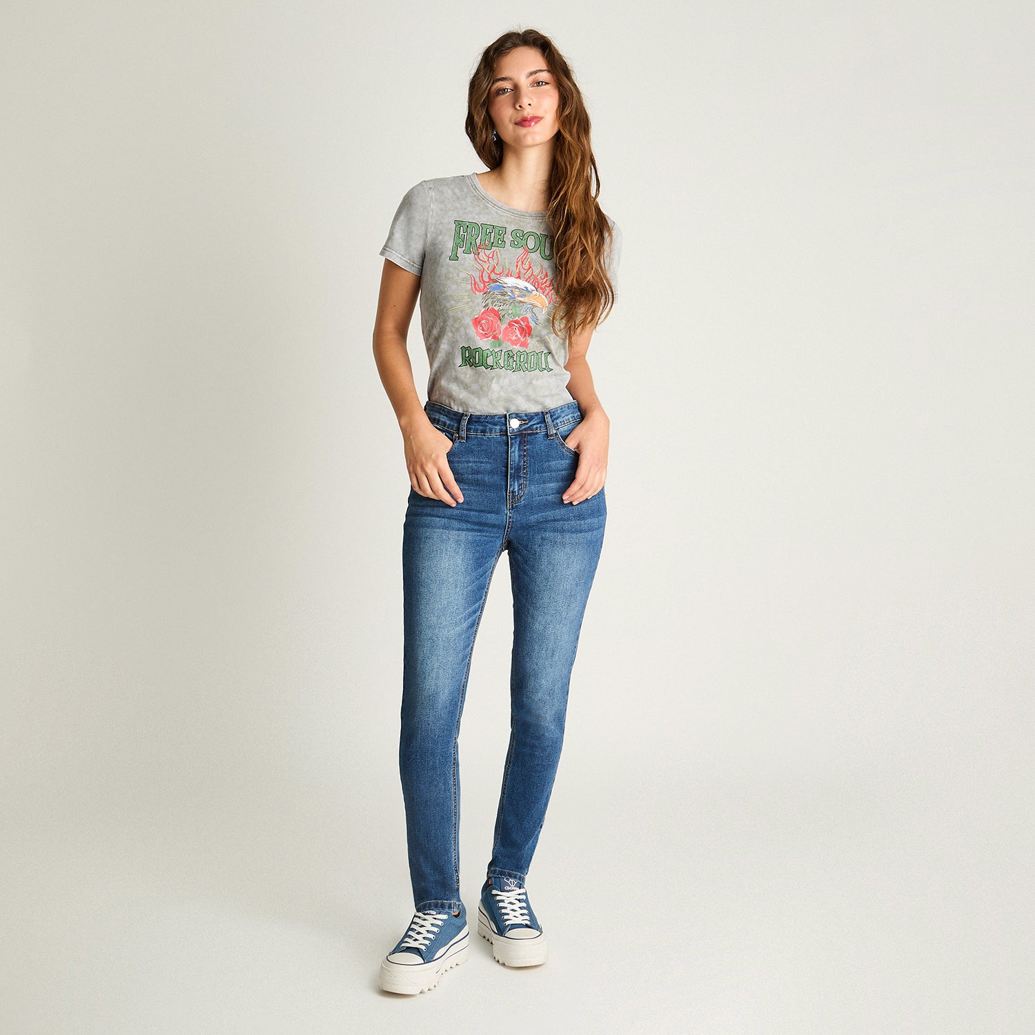 Jeans Skinny Azul Acuarela