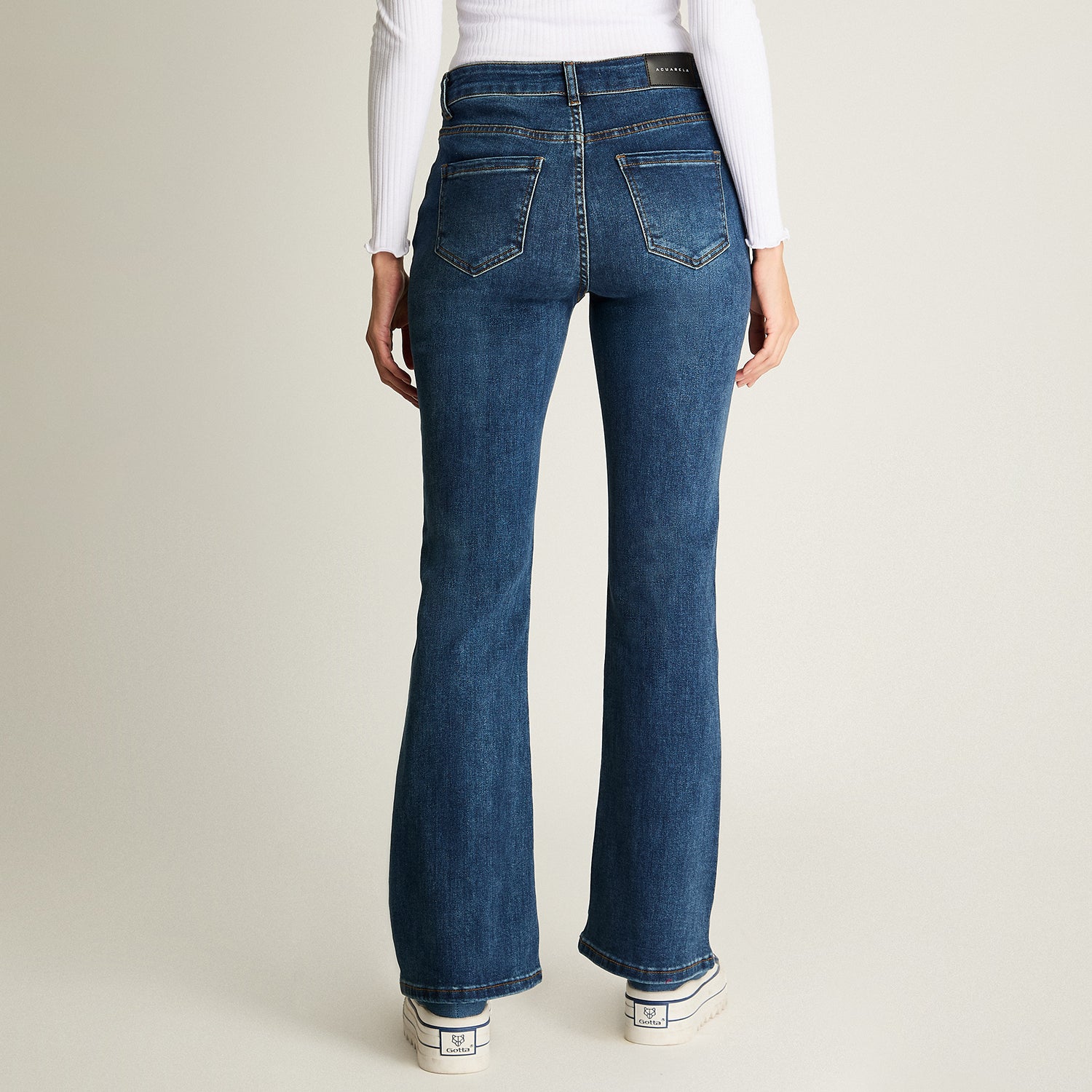 Jeans Flare 5 Bolsillos Azul