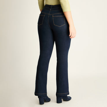Jeans Azul Flare con Cinturón