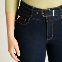 Jeans Azul Flare con Cinturón