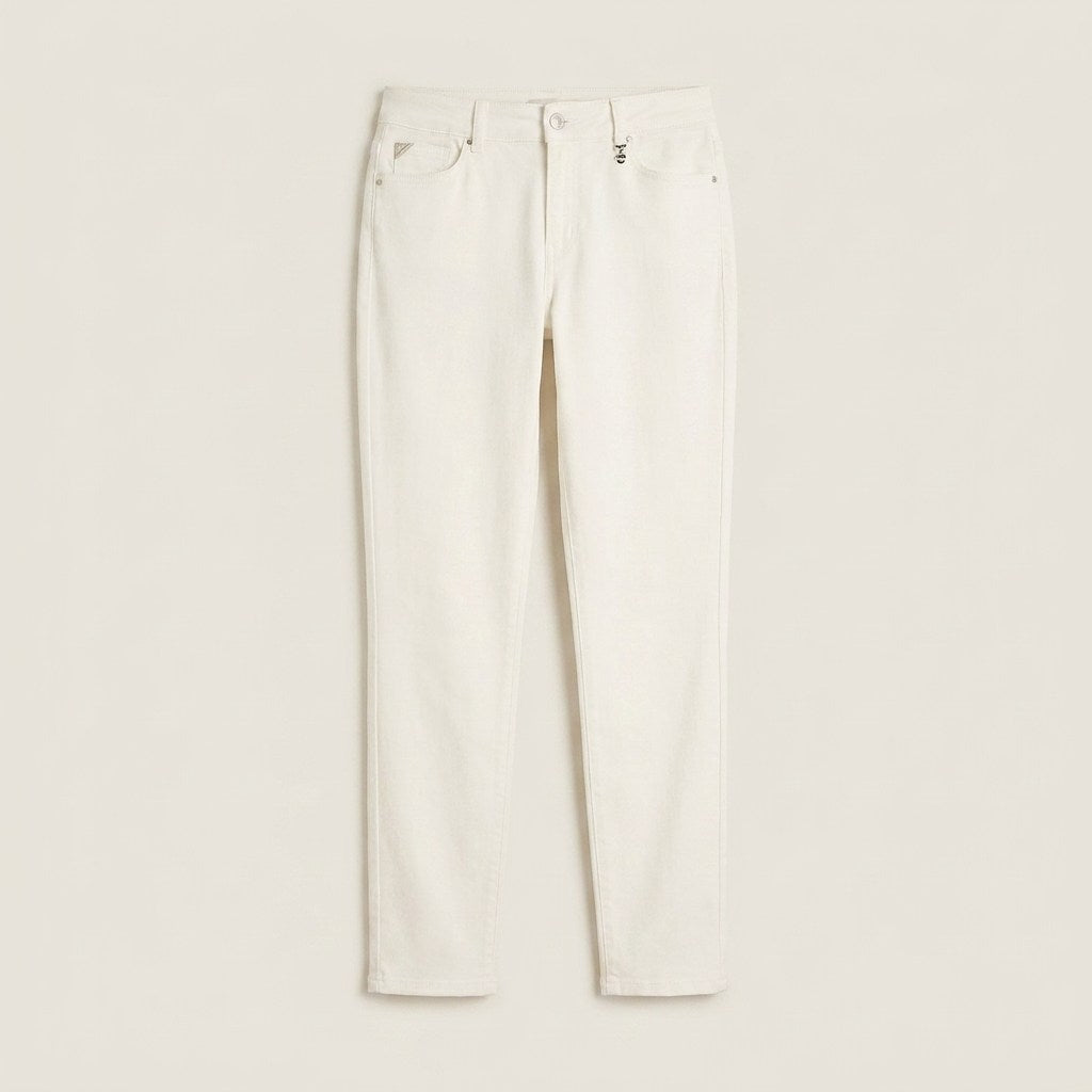 Jeans Crudo Fit Slim Tiro Medio en plano