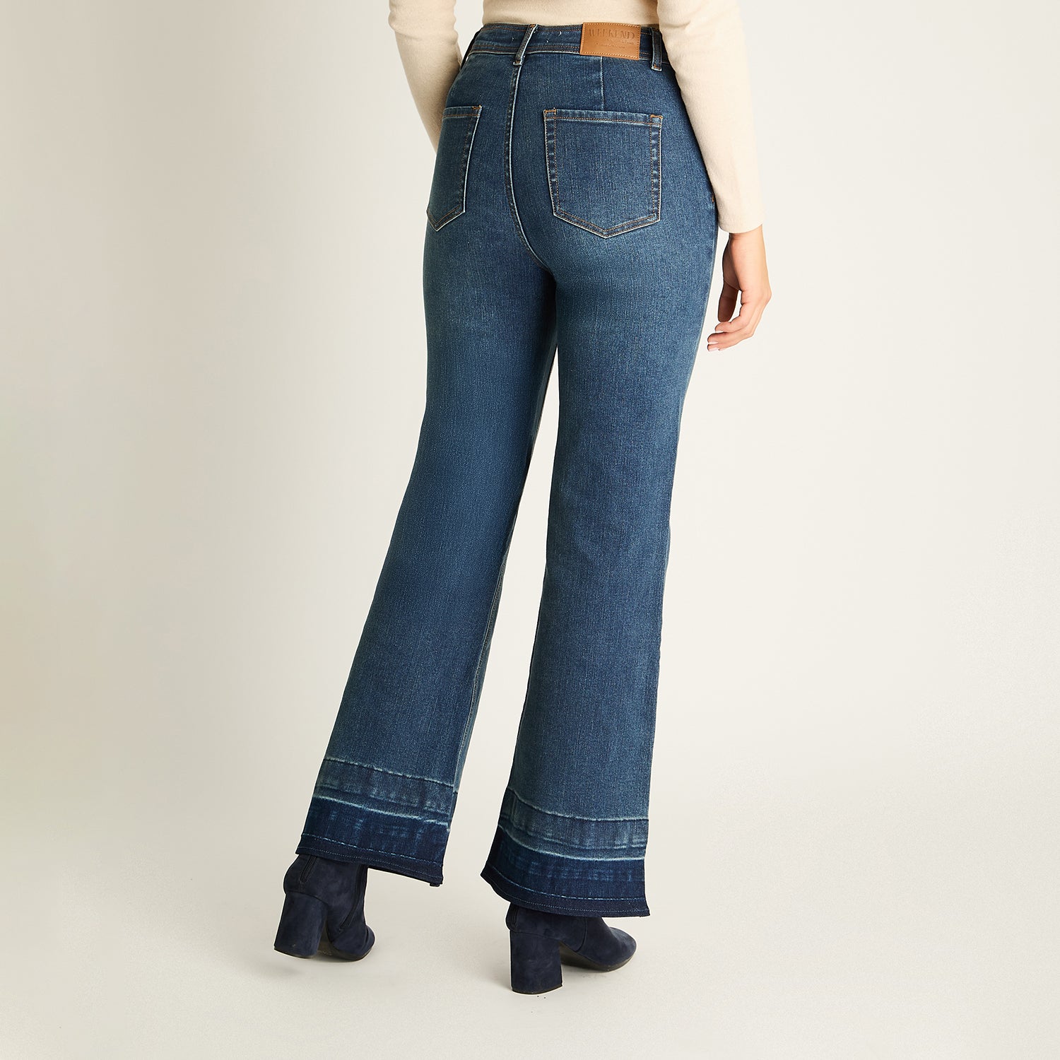 Jeans Azul Wide Leg Tiro Medio Lorenzo di Pontti