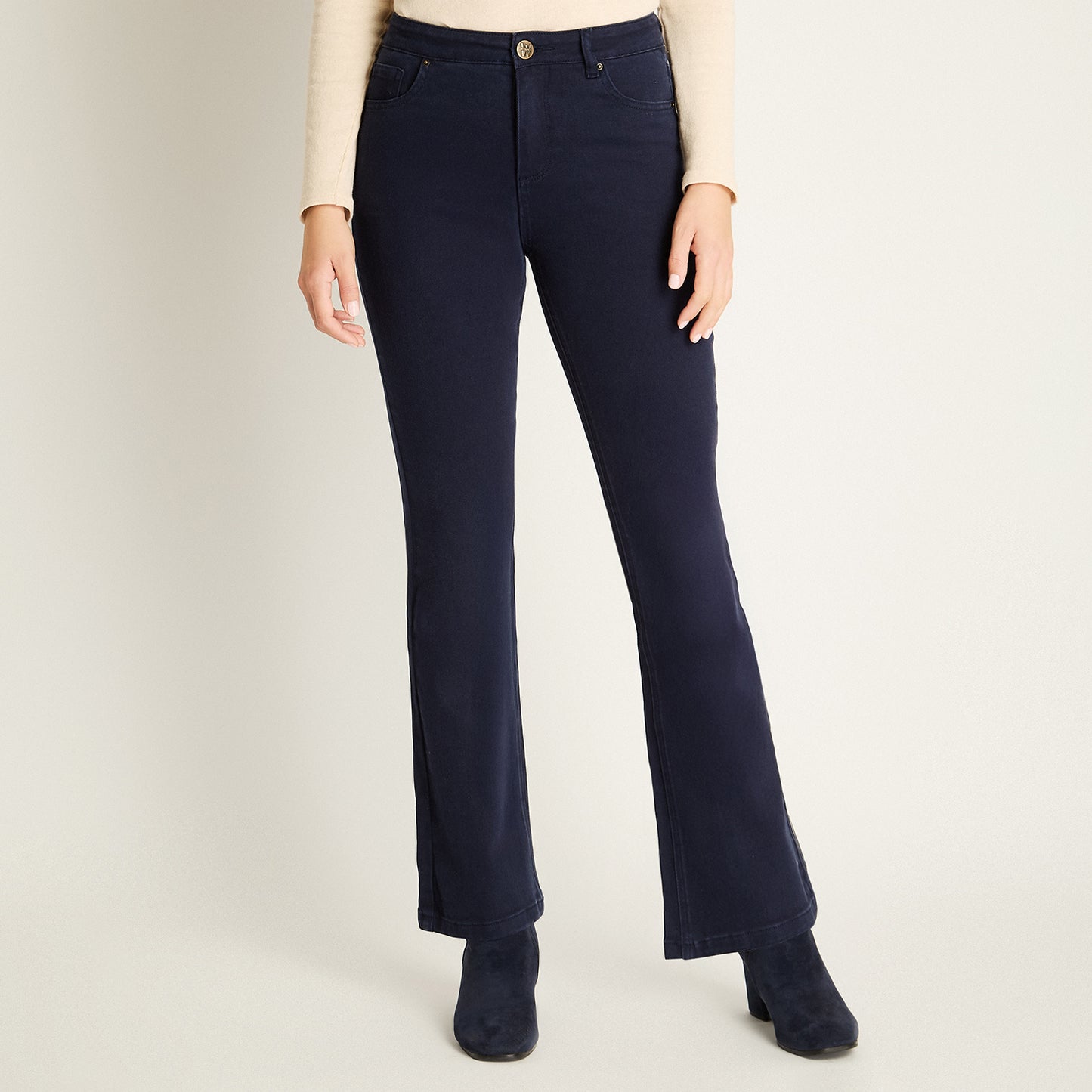 Jeans Azul Flare Elasticidad Media Calce Ajustado