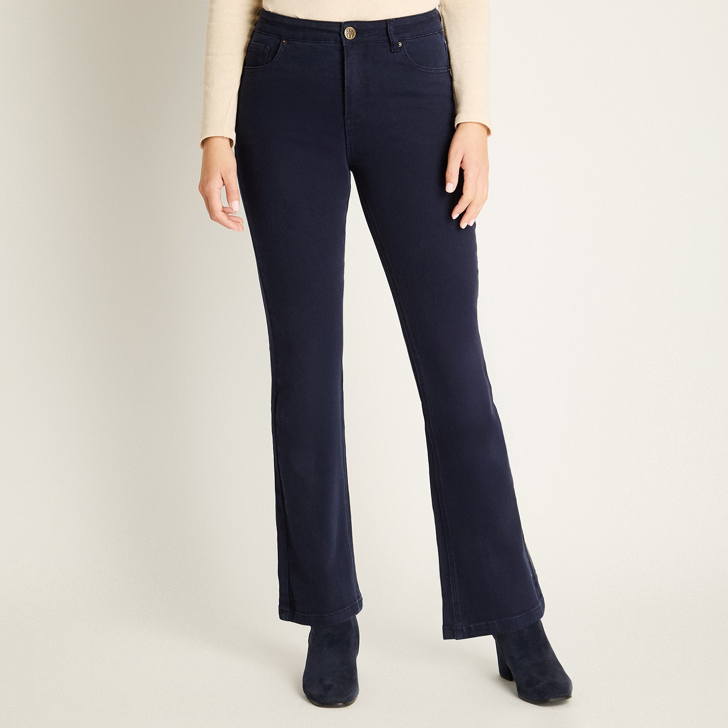 Jeans Azul Flare Elasticidad Media Calce Ajustado