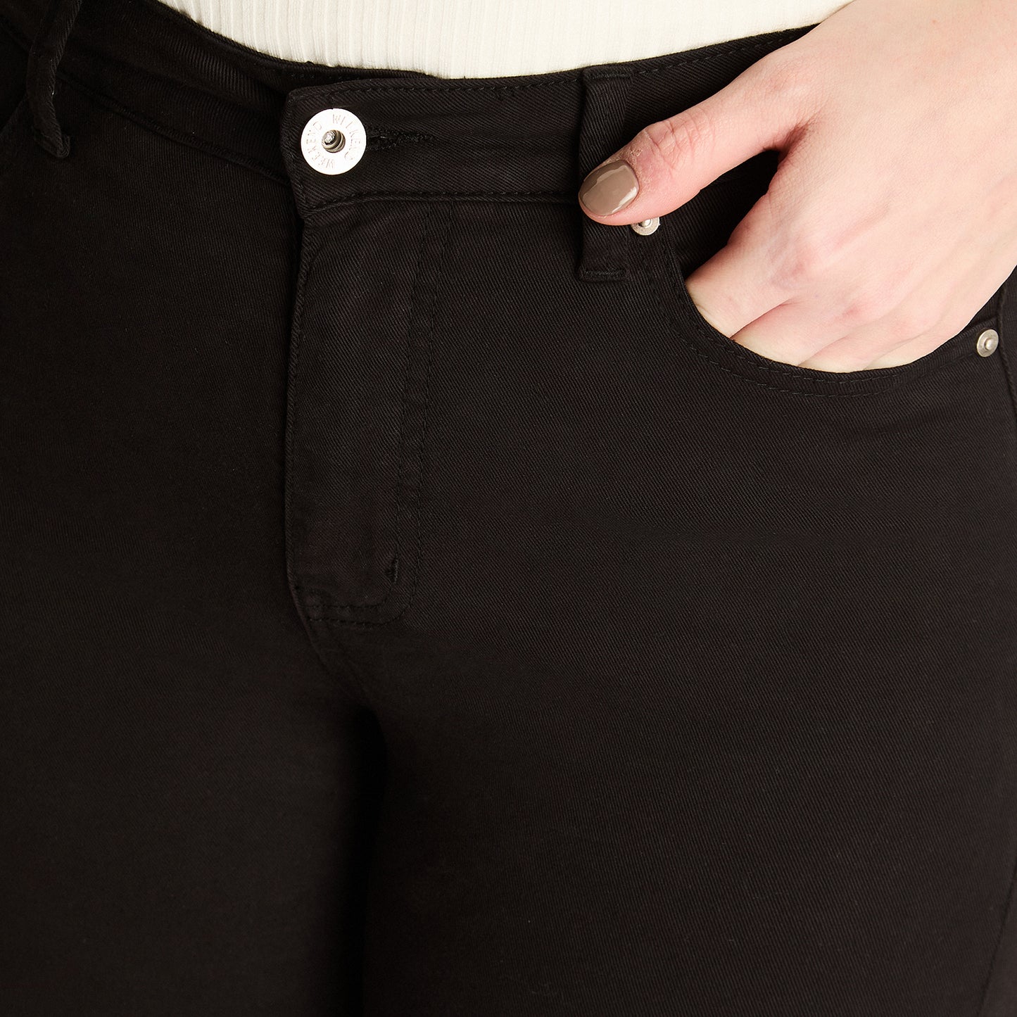 Jeans Negro Recto 5 Bolsillos