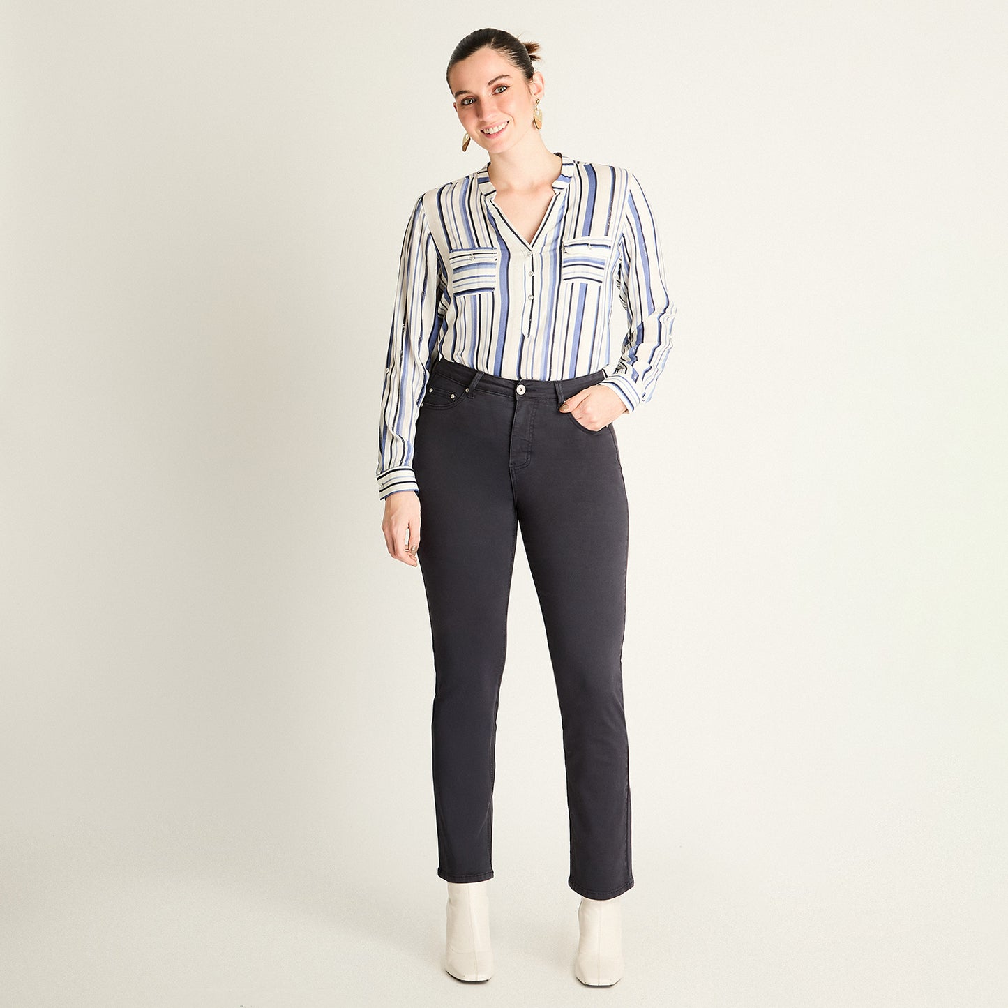 Jeans Azul Recto 5 Bolsillos