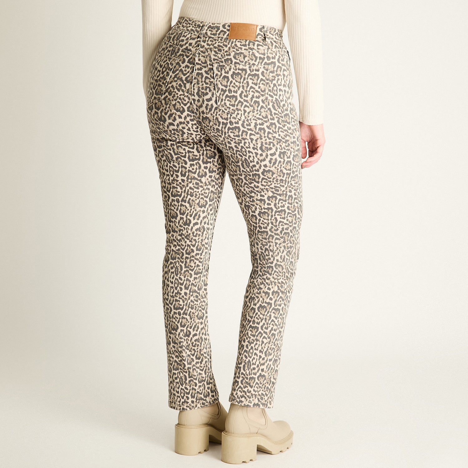 Jeans Animal Print Beige