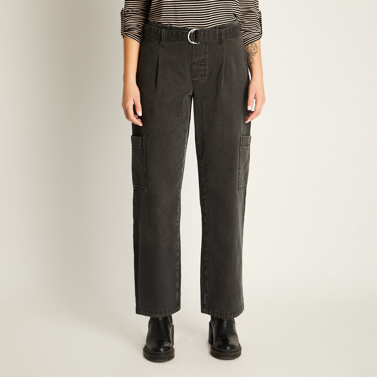 Jeans Cargo Gris Oscuro