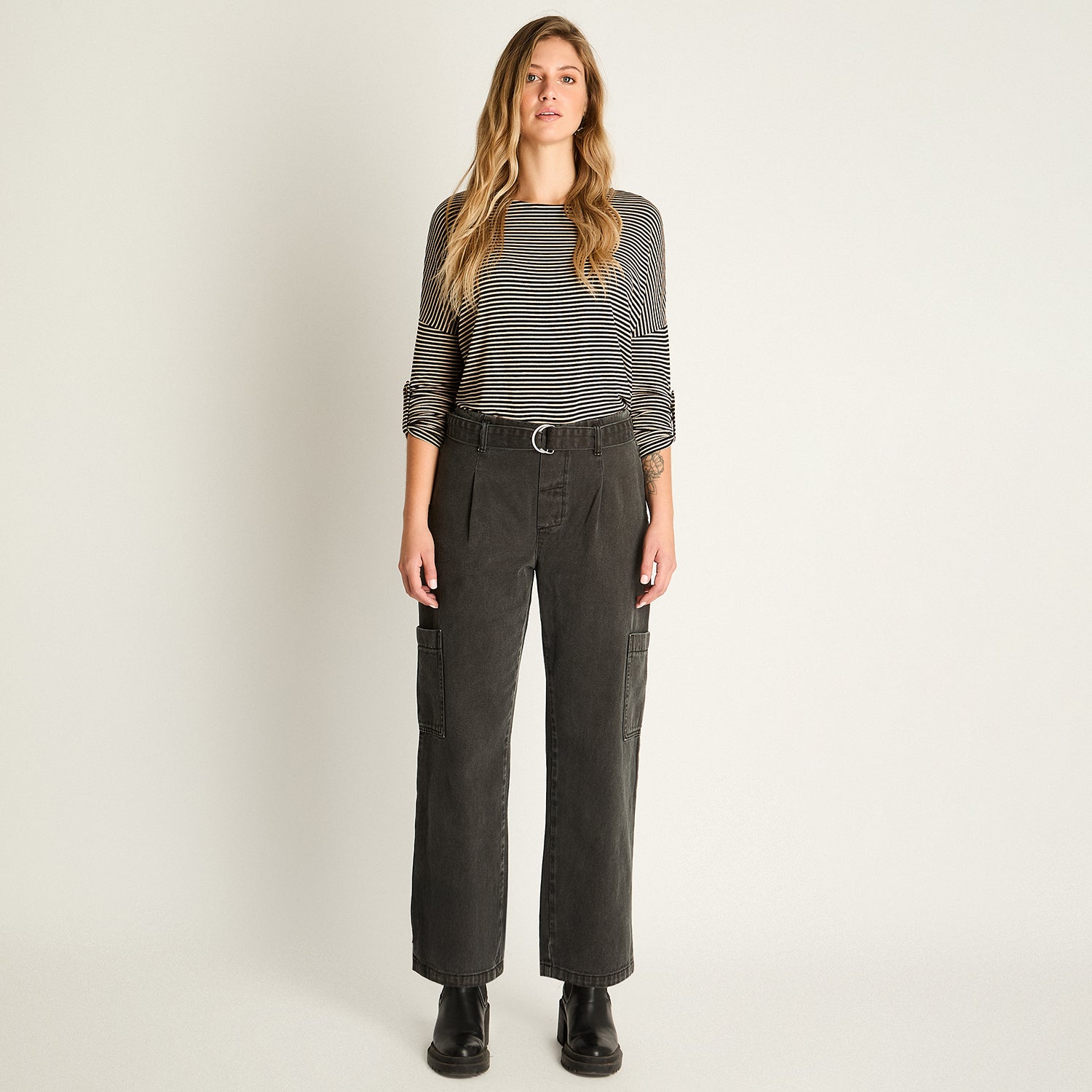 Jeans Cargo Gris Oscuro