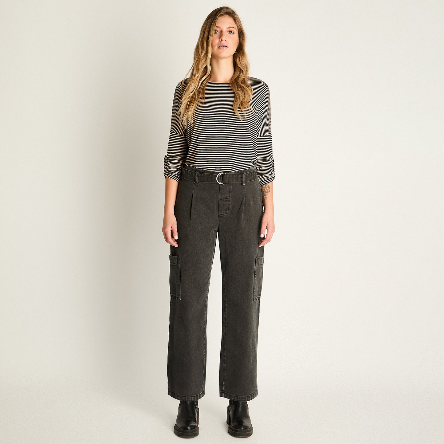 Jeans Cargo Gris Oscuro