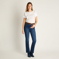 Jeans Flare Azul con Cinturón