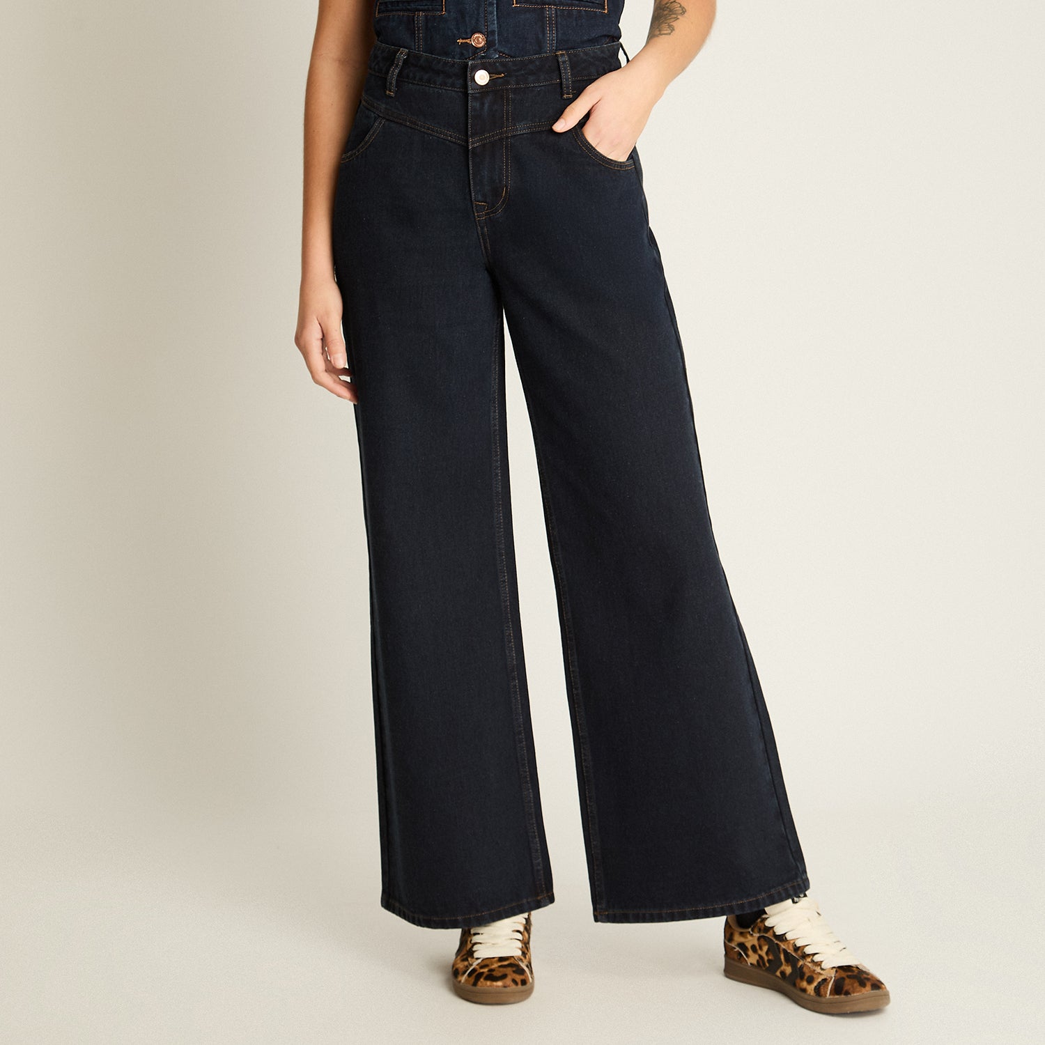Jeans Azul Oscuro Palazzo