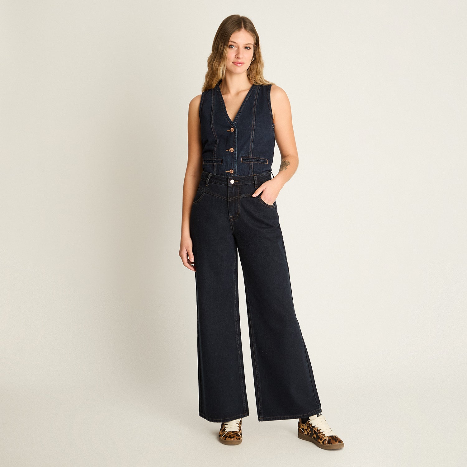 Jeans Azul Oscuro Palazzo