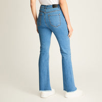 Jeans Azul Recto Elasticidad Media Calce Ajustado