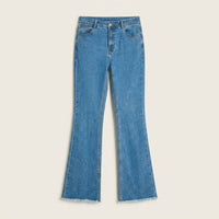 Jeans Azul Flare Tiro Medio en plano