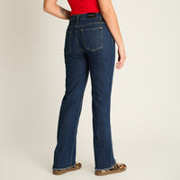 Jeans Azul Flare Baja elasticidad Calce Normal