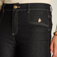 Jeans Dark Blue Elasticidad Nula Sin Forro Calce Normal Tela Denim