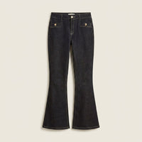 Jeans Dark Blue Flare con Aplicación de Botones en plano
