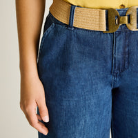 Jeans Blue Medio Elasticidad Nula Sin Forro Calce Holgado Tela Denim