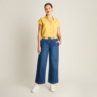 Jeans Blue Medio Elasticidad Nula Sin Forro Calce Holgado Tela Denim