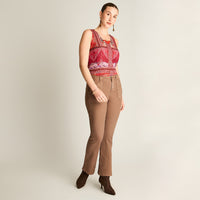 Jeans Taupe Elasticidad Baja Sin Forro Calce Ajustado Tela Denim